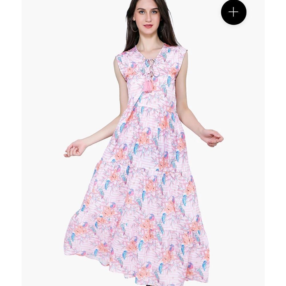 NWT AMERICA & BEYOND Hummingbird Print Maxi Dress M